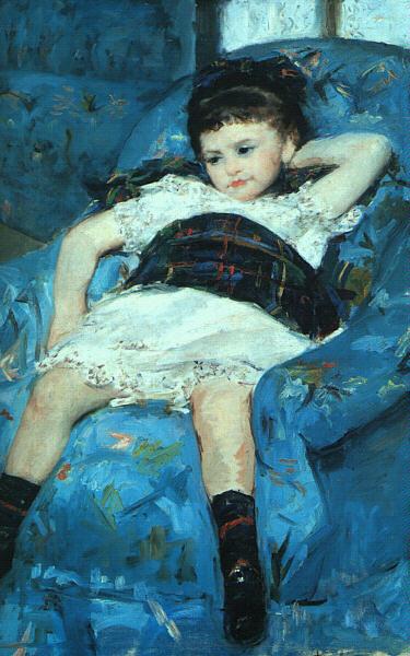 Mary Cassatt Little Girl in a Blue Armchair oil painting picture